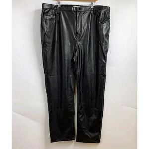 Abercrombie & Fitch Womens The 90's Straight Ultra High Rise Faux Leather SZ 22L